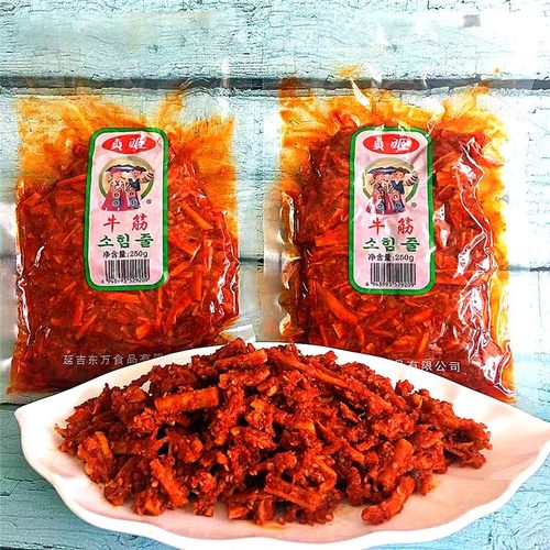 延边牛板筋贞姬牛板筋延吉朝鲜族牛板筋零食美食啤酒菜香辣牛板筋 - 图0