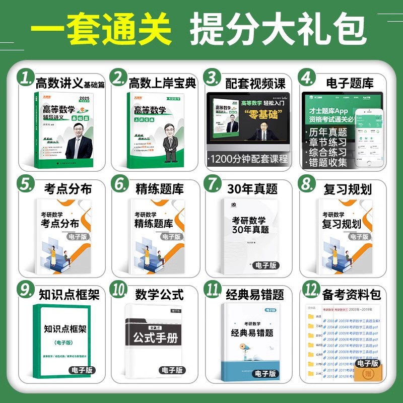 汤家凤2025年考研数学高数辅导讲义零基础25高等接力题典1800题24数二历年真题2024复习全书一三武忠祥汤家凤大全教材全套基础篇 - 图1