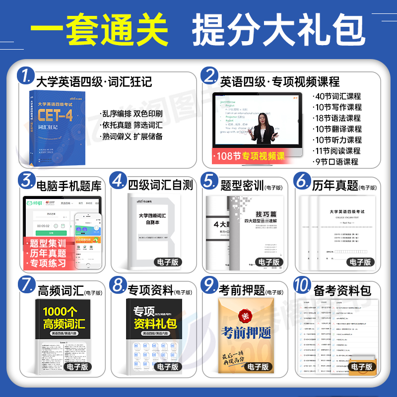 大学英语四六级2024年6月词汇狂记专项训练四级六级考试单词书闪过资料cet4专业高频核心乱序版24十天搞定46真题库备考6随身记小本 - 图2