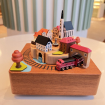 Taiwan Jeancard Fall Train Wood Music Box Eight-tone Friend Birthday Gift Christmas Mori Live Funny Lover