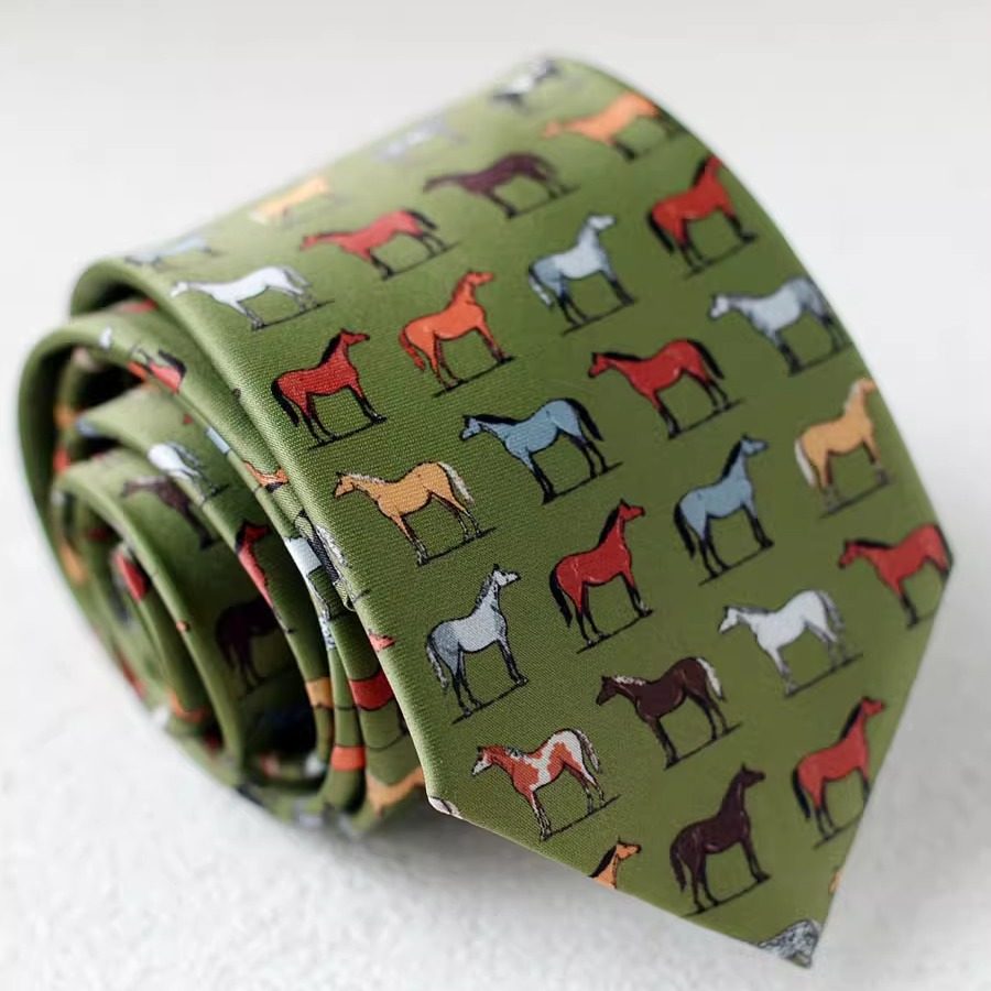 手打时尚印花复古领带花纹西装英伦男高级感趣味独特动物图案潮流,淘宝优惠券,粉丝福利购,淘宝优惠卷