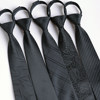 Black zipper style casual knot-free groom's tie