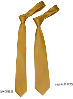 暗金色时尚百搭手打结领带