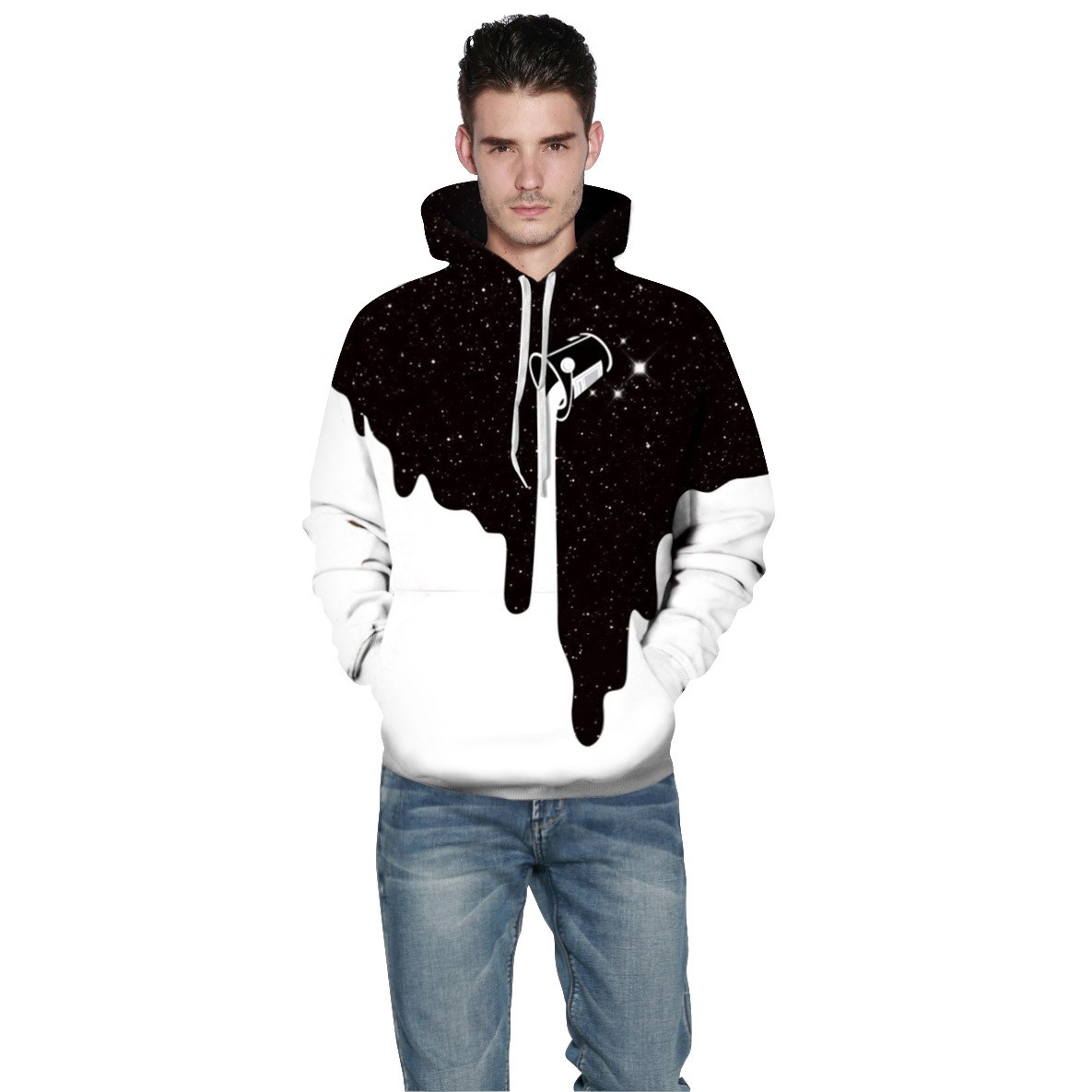 Men's fall and winter wear fashion print hoodiesкуртка-图1