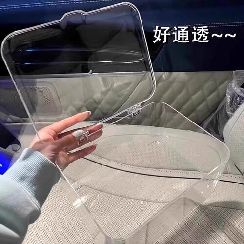 桌面收纳盒亚克力透明杂物置物架筐办公室书桌带盖防尘卧室整理盒 - 图1
