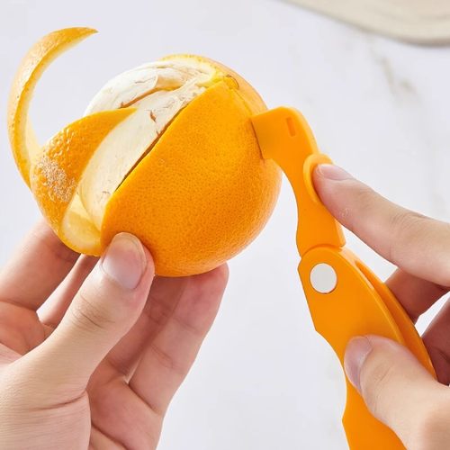 日本进口剥橙器手指开橙子神器柚子剥皮石榴去皮器折叠橘子扒皮刀 - 图2