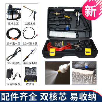 Double-pump car washer machine 12v car-mounted portable high-pressure car washer house 220v electric car brush water pump car wash water gun