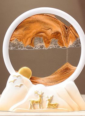 招财鹿流沙画摆件家居客厅酒柜装饰品玄关电视柜新房乔迁新居礼品