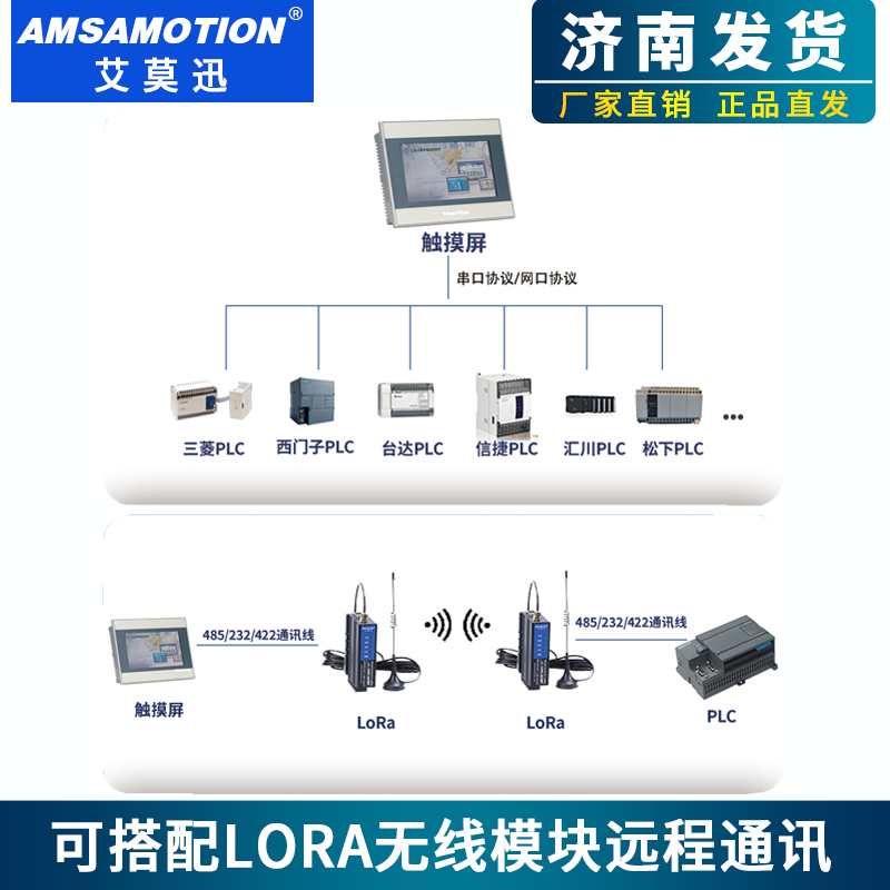 艾莫迅兼容西门子S7-200PLC控制器三菱一体机触摸屏7寸10寸显示器 - 图0