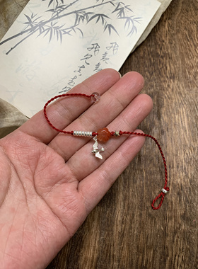 小红书同款925纯银飞鸟集手链南红脚链本命年红绳纯银脚链女红绳