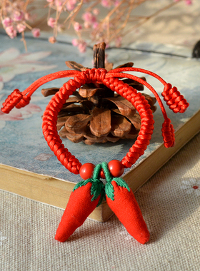 看手？小辣椒朱砂包手链可留口