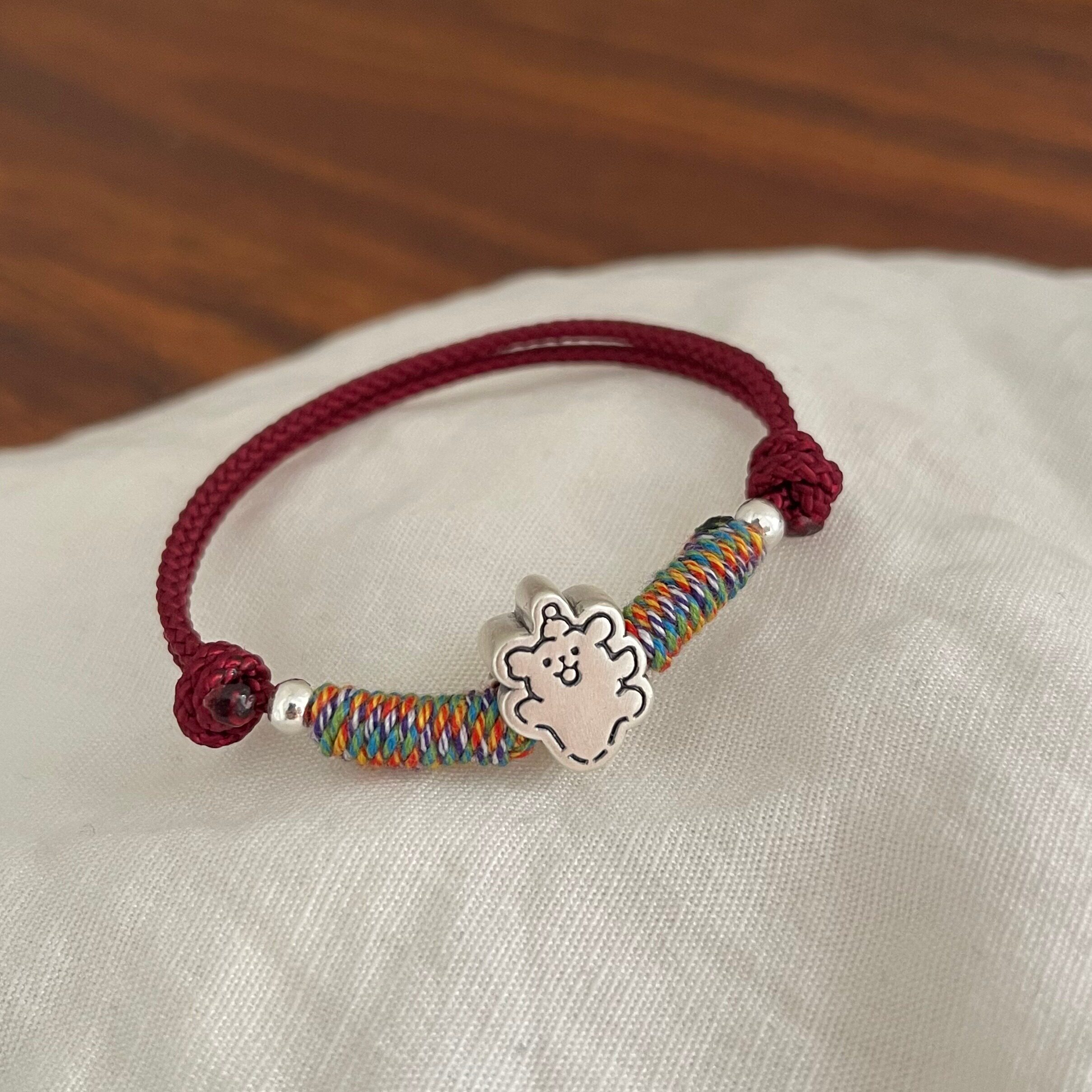 足银999生肖红绳手链手工编织本命年礼物闺蜜情侣款送女友闺蜜