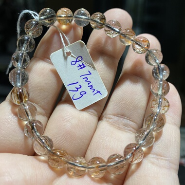 天然黑金超七手链发晶顺发单圈水晶云母双轮骨干一物一图