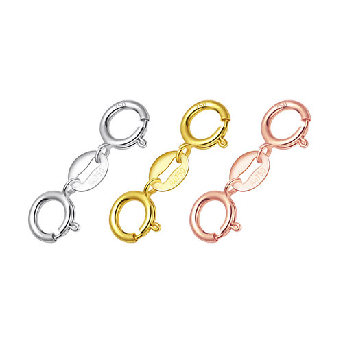 18K金双头卡扣 项链扣手链接头扣连接器饰品扣子弹簧扣AU750配件 - 图3