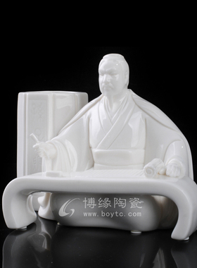 书房笔筒名家风礼品摆件德化陶瓷