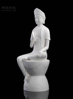 陶瓷自在观音禅意风佛像工艺品