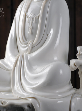 禅心风德化白瓷观世音人物雕塑