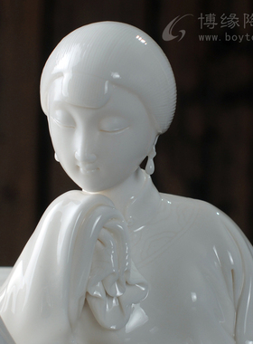 德化白瓷古典风美女摆件人物雕塑
