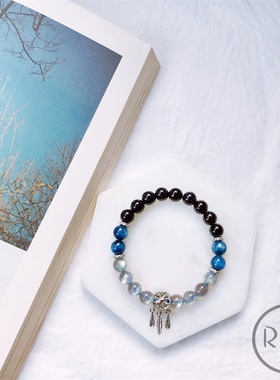 灰月光石天然冰种助睡眠森系手链