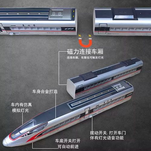 侧开门绿巨人合金高铁复兴号动车组模型语音播报列车火车玩具车模 - 图2