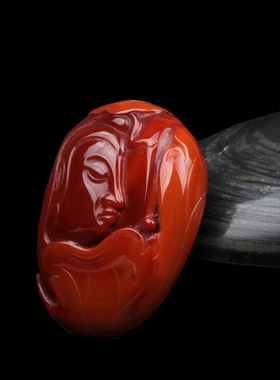 天然吊坠观音凉山南红玛瑙送证书