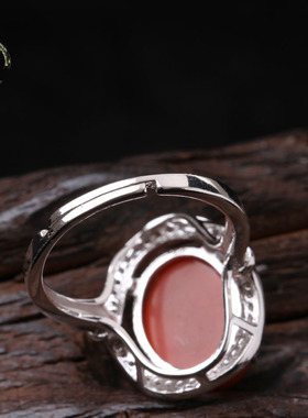 南红玛瑙四川凉山925银镶嵌戒指