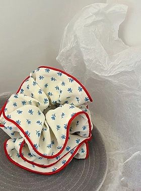 网红发饰甜美小清新头饰扎丸子头发饰品侧编发头绳小碎花大肠发圈