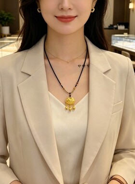 四股辫吊坠挂绳手工挂件纯手工编织项链黄金玉佩锁骨男女调节绳子