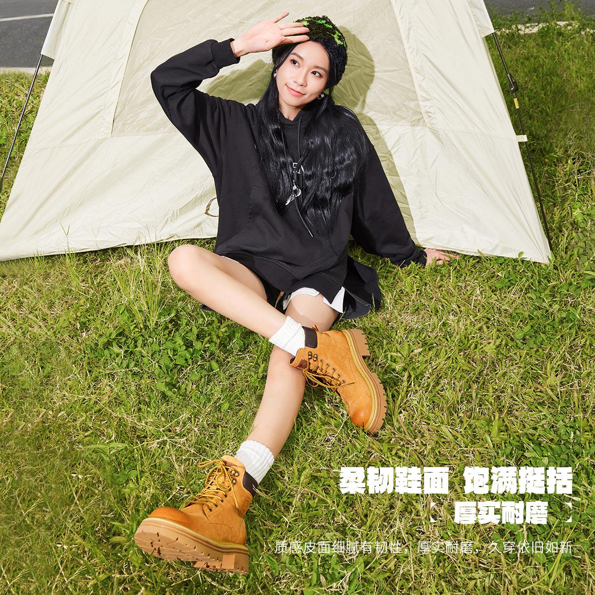  骆驼女鞋马丁靴