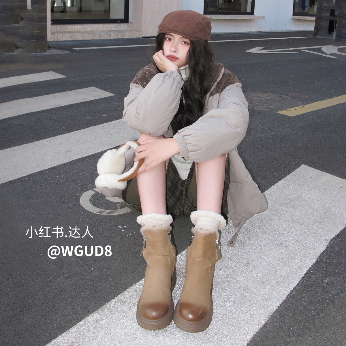  骆驼时尚时尚雪地靴