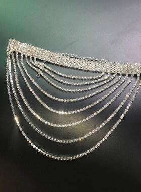 多层流苏配饰简约锁骨链