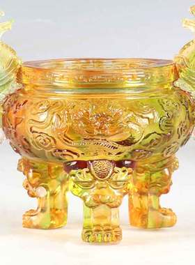 香炉隔断办公室桌面琉璃祝福中式