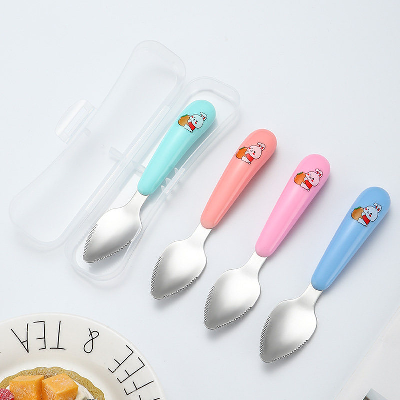 卡通兔子婴幼儿刮泥勺子宝宝刮水果泥勺挖熟食泥神器儿童辅食刮勺,淘宝优惠券,粉丝福利购,淘宝优惠卷