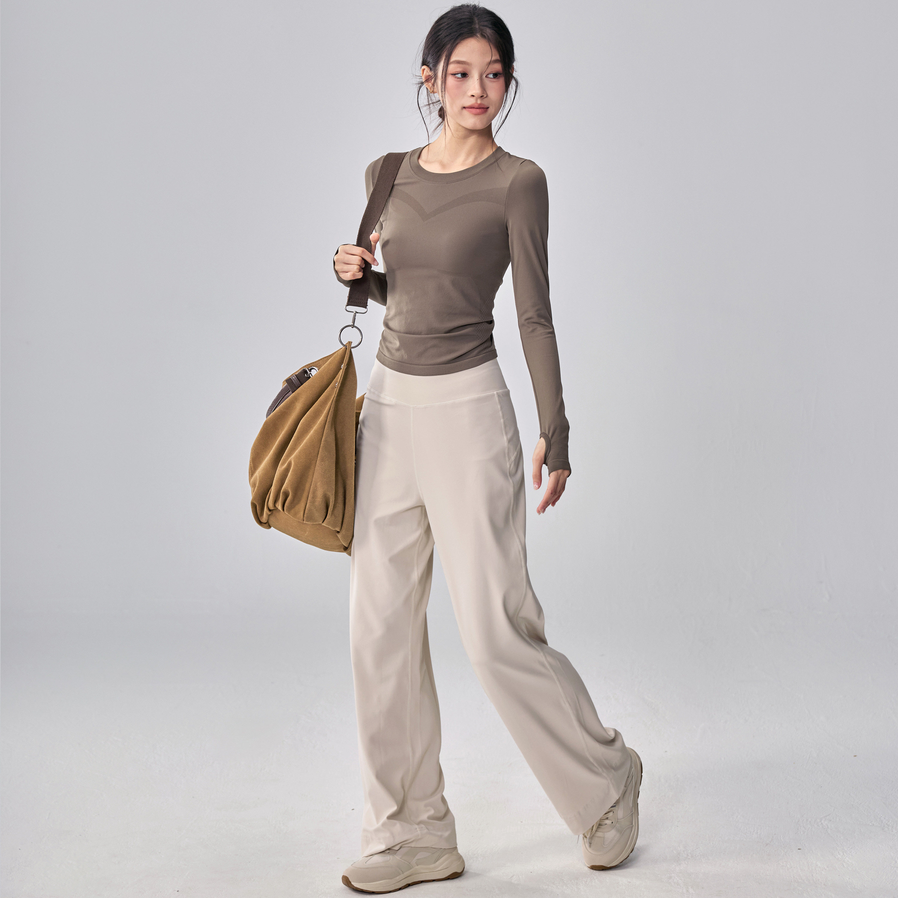 健身女孩速干瑜伽服长袖高弹无缝跑步普拉提训练修身显瘦运动上衣,淘宝优惠券,粉丝福利购,淘宝优惠卷