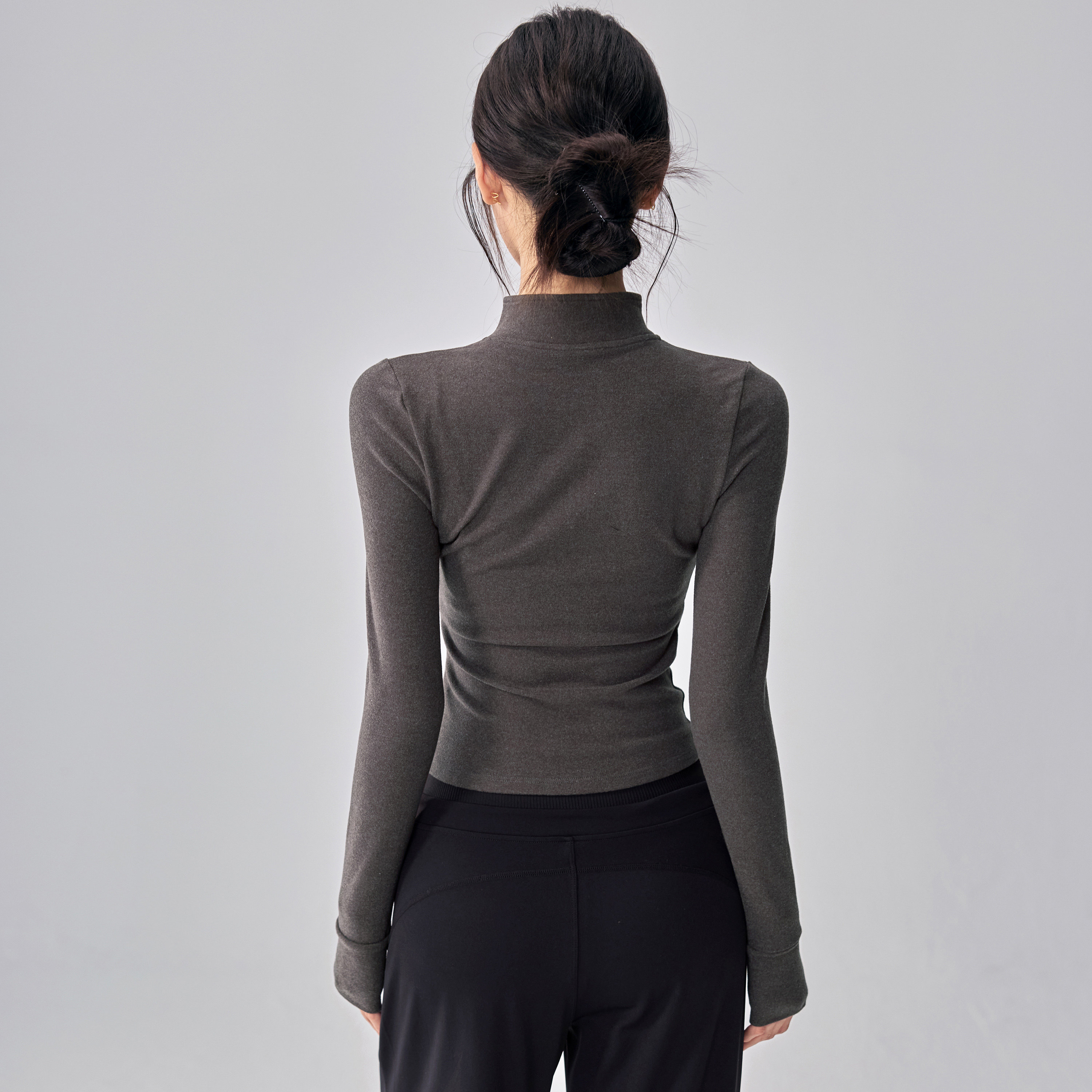 健身女孩德绒立领瑜伽服外套秋冬显瘦普拉提跑步长袖修身运动上衣,淘宝优惠券,粉丝福利购,淘宝优惠卷