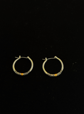 Sage Vintage 古着Antique Dual-Tone Etched Design耳饰耳环