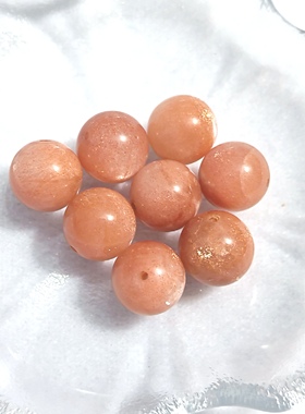 天然金沙太阳石 日光石12.5mm圆珠手链散珠配件单珠
