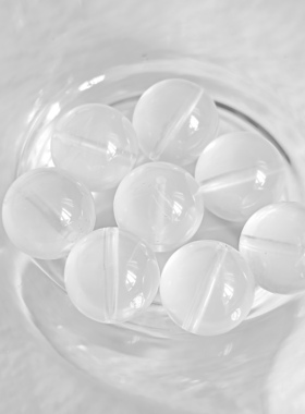 禧芙蓉XFORO奶白晶8mm-20mm圆珠散珠单珠项链手链手工DIY串珠配件