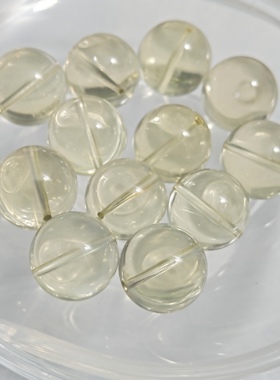 禧芙蓉XFORO冰透柠檬黄水晶净体10mm-19mm单珠手工串珠配件