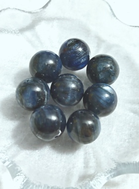 天然莫奈花园蓝晶石13mm圆珠经典款配件散珠单珠