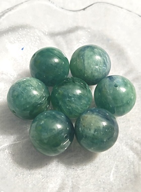 天然蓝绿晶石15.5mm蓝晶石圆珠手链单珠配件