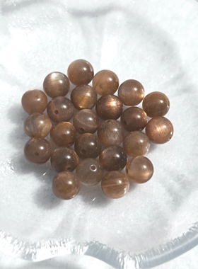 天然金骨干石7.5mm圆珠散珠手工单珠配件