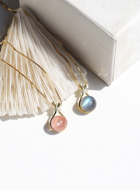 绿幽灵水晶吊坠天然粉水晶项链