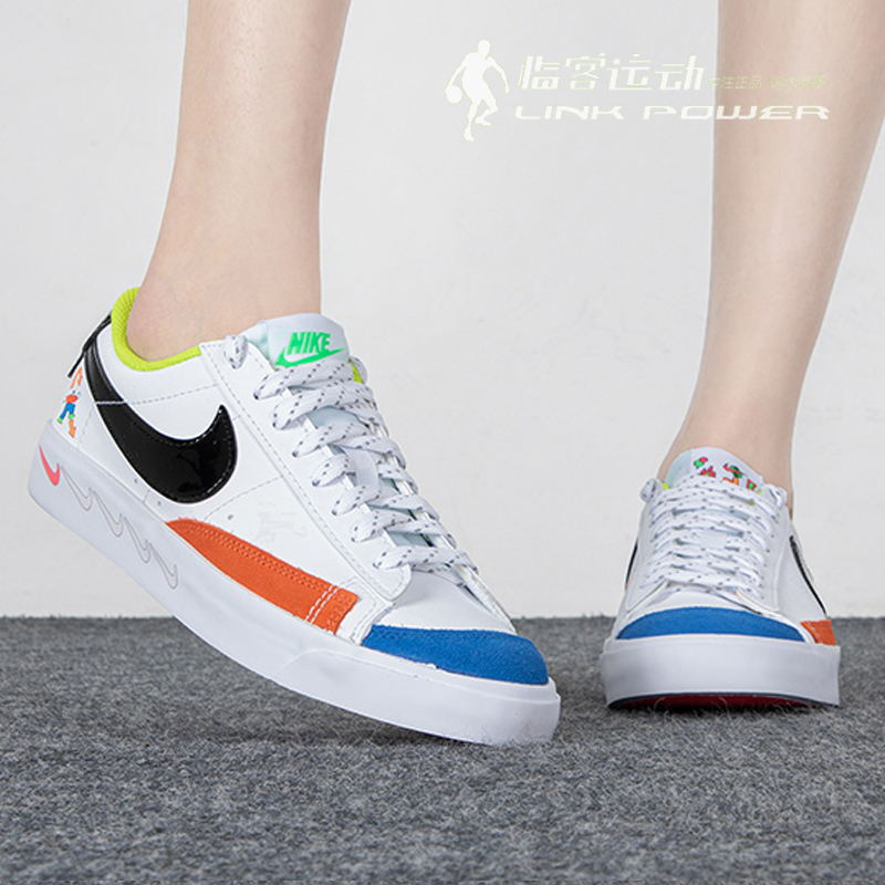 新款耐克女鞋Nike BLAZER 夏季新款开拓者卡通休闲板鞋DV1747-101 - 图0