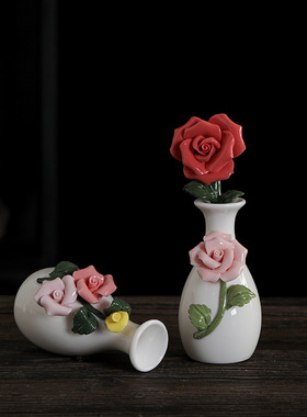新品手捏花陶瓷花瓶陶瓷手工小花瓶家居插花摆件景区地摊货源
