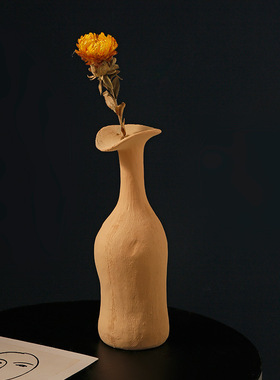 贝汉美侘寂风景德镇小花瓶陶瓷感摆件插花客厅家居民宿装饰品