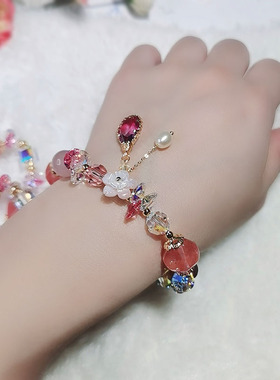 饰尚原创珍珠甜美风气质水晶手链
