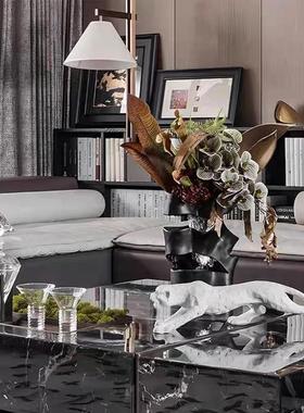 客厅仿真花艺摆件玻璃