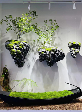 实木船景观小木船渔船吊饰酒店售楼处橱窗悬空花艺定制绿植假树