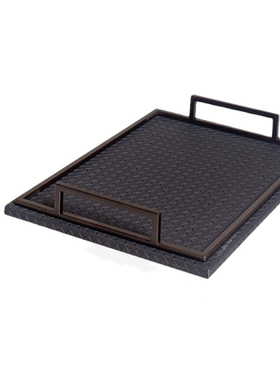 客厅金属托盘皮革装饰品简约